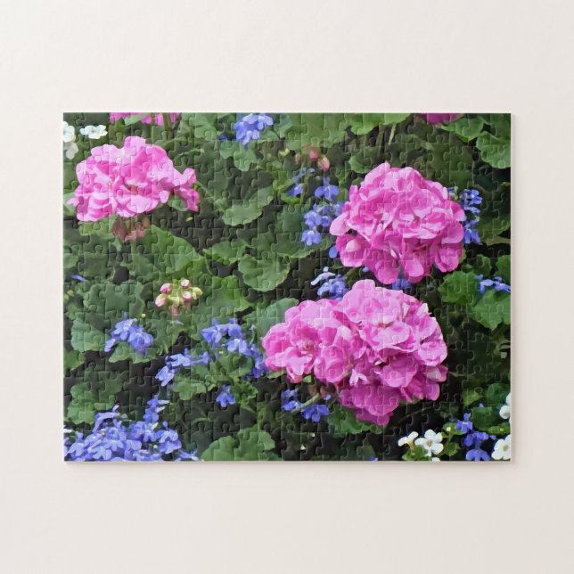 Geranium och Periwinkle Pussel (Horisontell)