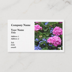 Geranium och Periwinkle Visitkort