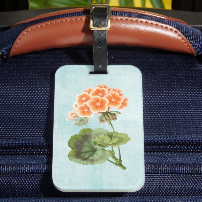 Geranium på Åldras Denim Bagagebricka (Framsida Insitu 2)