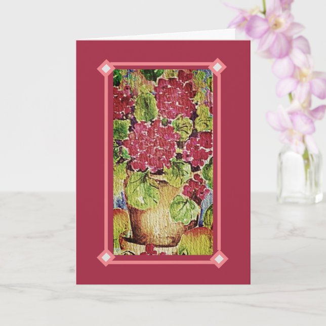 Geranium Pink Glad Mors dag Kort (Orkide)