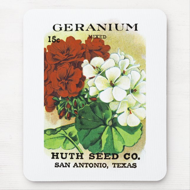Geranium Seed Packet Label Musmatta (Framsidan)