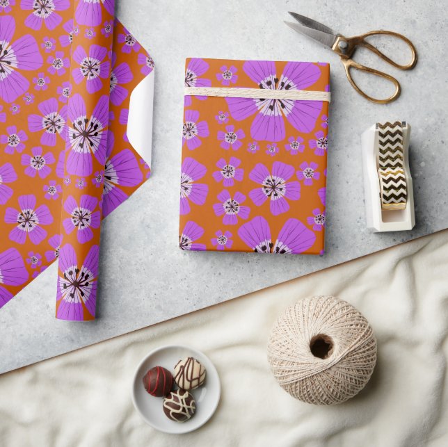 Geranium Wallichianum Wrapping Papper Presentpapper (Hantverk)