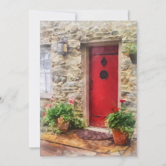 Geraniums by Red Door (Framsida)