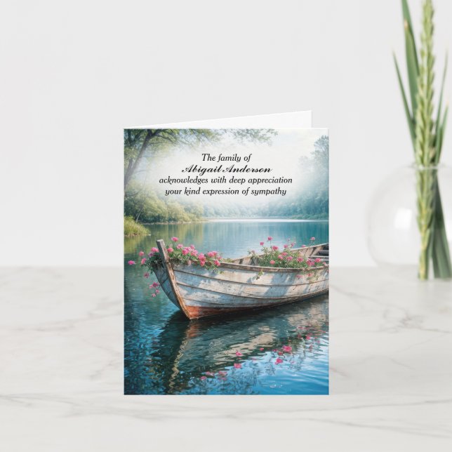 Geraniums i gamla rabbåtssympatier tackkort kort (Framsida)