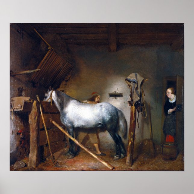 Gerard Borch Horse Stable Poster (Framsidan)