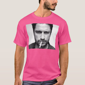Gerard Butler Black White Porträtt T Shirt