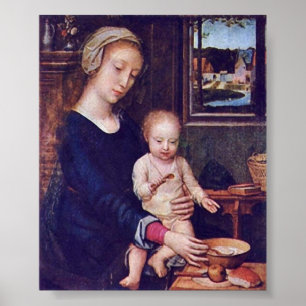 Gerard David - Madonna vid Mjölk Soppa Poster