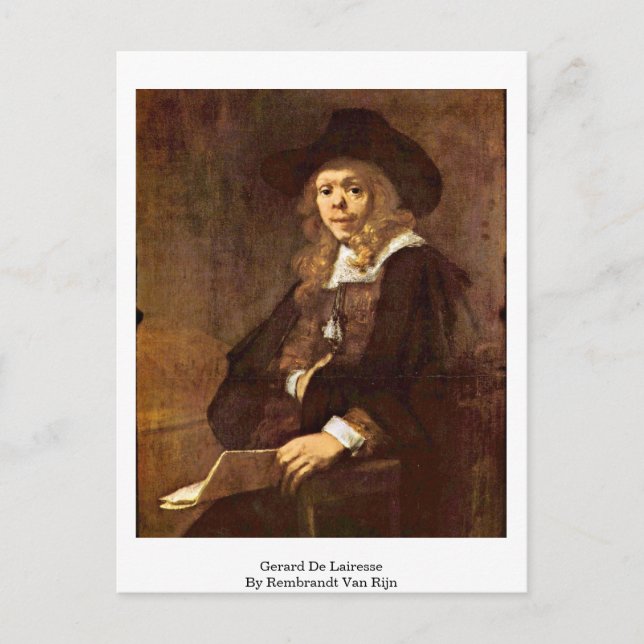 Gerard De Lairesse av Rembrandt Van Rijn Vykort (Framsida)
