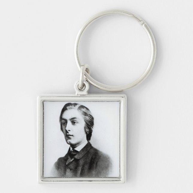 Gerard Manley Hopkins Fyrkantig Silverfärgad Nyckelring (Framsidan)