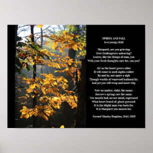 Gerard Manley Hopkins Vår och Fall Dikt Poster