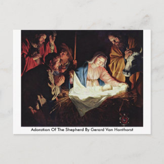 Gerard Van Honthorsts anmälan av shepherd Vykort