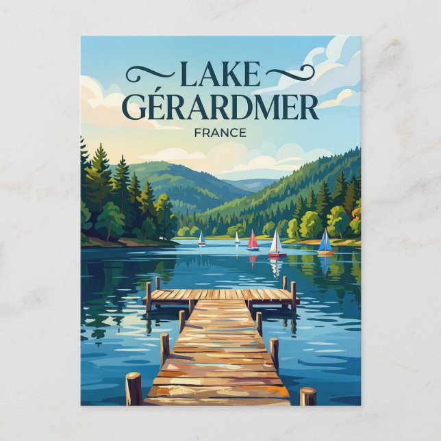 Gérardmersjön Frankrike Vykort (Framsida)