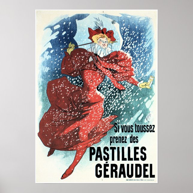 GERAUDEL PASTILLES Jules Cheret Paris Art nouveau Poster (Framsidan)