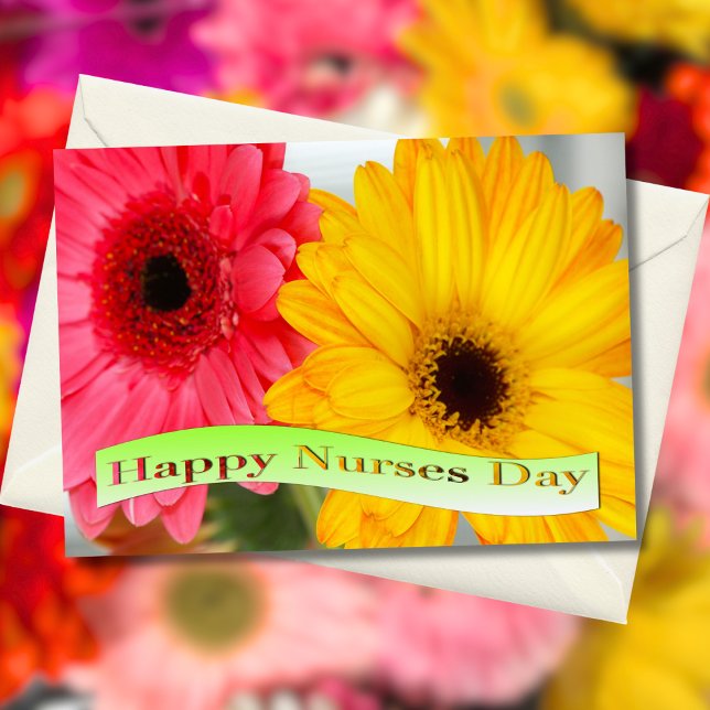 Gerber Daises, lycklig Nurses Day Kort (Skapare uppladdad)