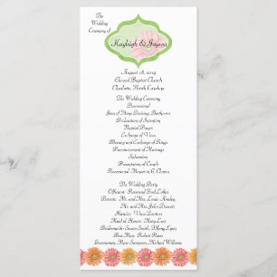 Gerber Daisy Add Your Photo Bröllopsprogram Program