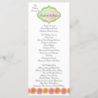 Gerber Daisy Add Your Photo Bröllopsprogram Program