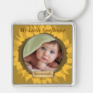 Gerber Daisy Baby Photo Nyckelring