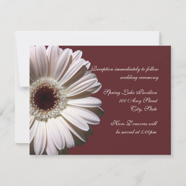 Gerber Daisy Bröllop Inbjudningar (Framsida)