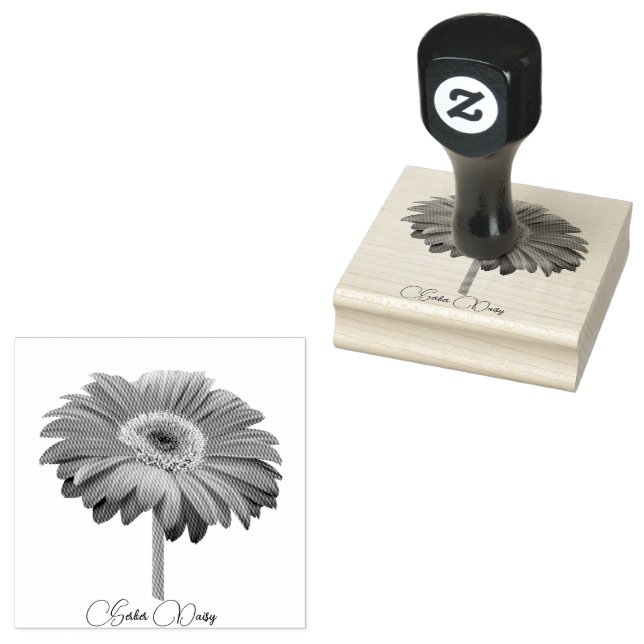 Gerber Daisy Flower Rubber Frimärke Stämpel (Stämplad)