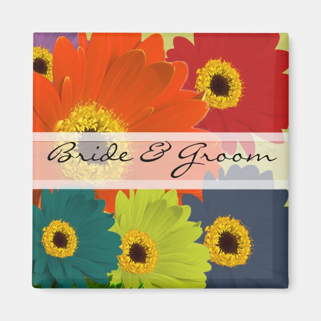 Gerber Daisy Wedding Stickers eller Customize Magnet (Framsidan)