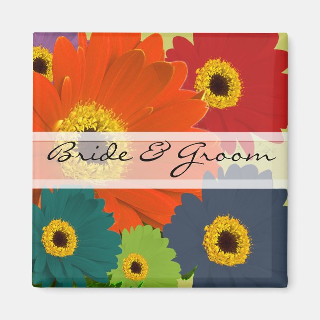 Gerber Daisy Wedding Stickers eller Customize Magnet (Framsidan)