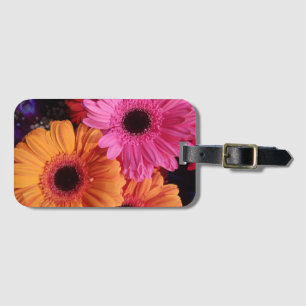 Gerber daisys rosa och orange bagagetagg bagagebricka