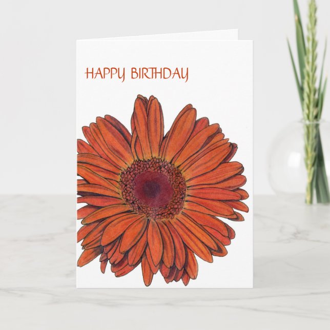 Gerbera Birthday Card Kort (Framsida)