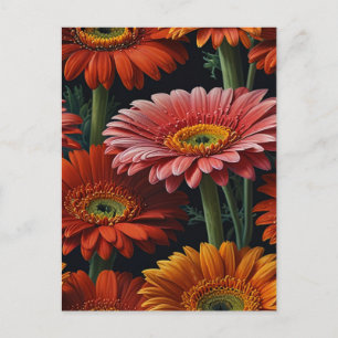 gerbera-blommor vykort