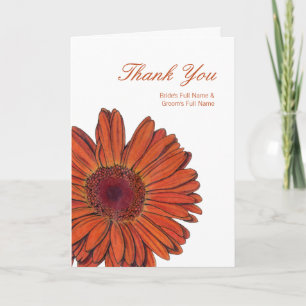 Gerbera Bröllop Tacksamhetskort Tack Kort