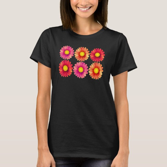 Gerbera Daisies Cute Happy Classic Spring Flower T Shirt (Framsida)