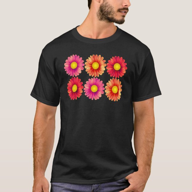 Gerbera Daisies Cute Happy Classic Spring Flower T Shirt (Framsida)