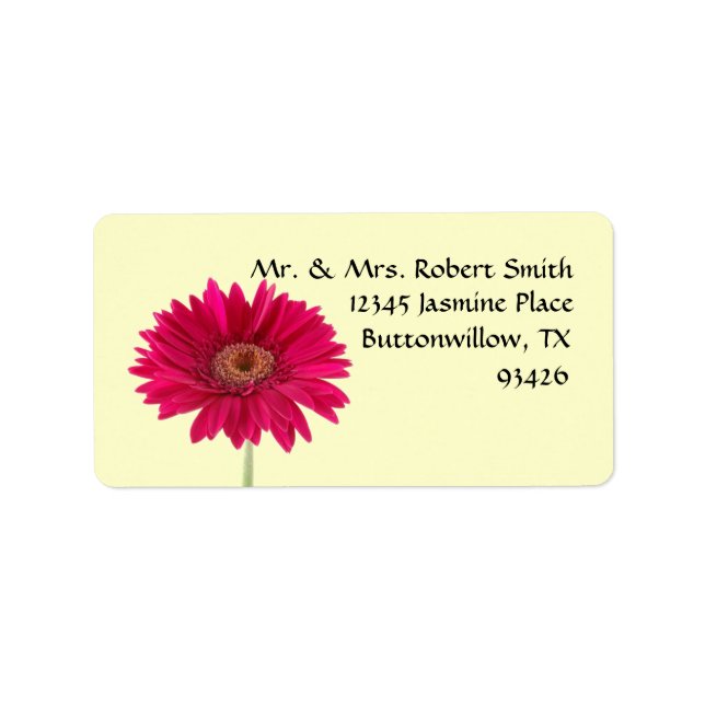 Gerbera Daisy Adressetikett (Framsidan)