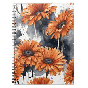 Gerbera Daisy - Akvarellblommor Anteckningsbok