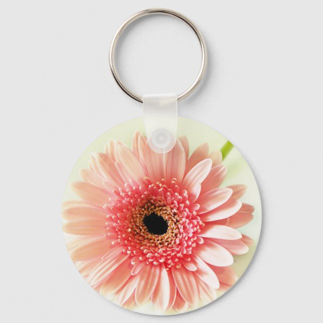 Gerbera Daisy-ärmknapp Nyckelring (Framsida)