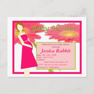 Gerbera Daisy Baby Shower Inbjudan Vykort