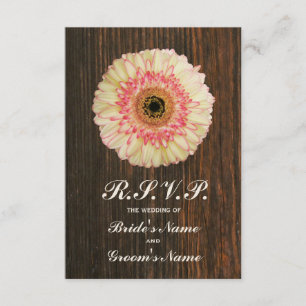 Gerbera Daisy & Barnwood Bröllop OSA Kort