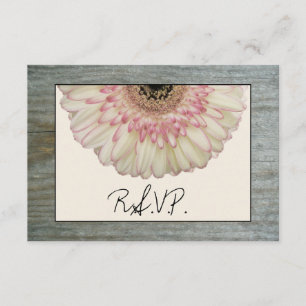 Gerbera Daisy & Barnwood Bröllop OSA Kort