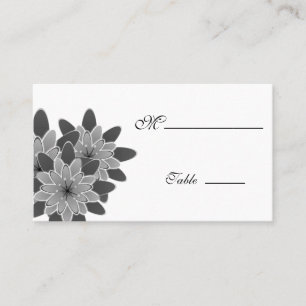 Gerbera Daisy Black white Place Card for Tillfälle Placeringskort