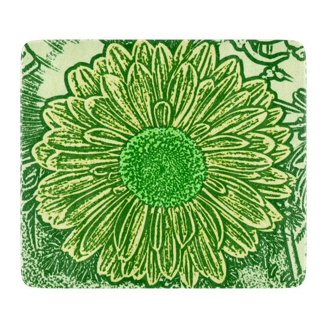 Gerbera Daisy Block Print - lime green (Framsidan)