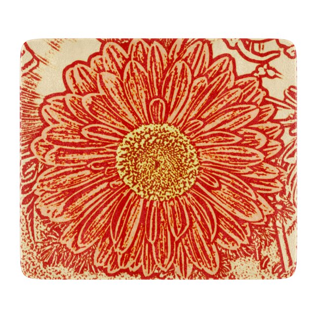 Gerbera Daisy Block Print - saffron orange (Framsidan)