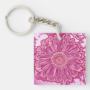 Gerbera Daisy Block Print - skuggor av rosa
