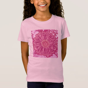 Gerbera Daisy Block Print - skuggor av rosa Tee Shirt