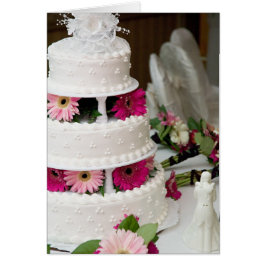 Gerbera Daisy Bröllop Cake Hälsningskort