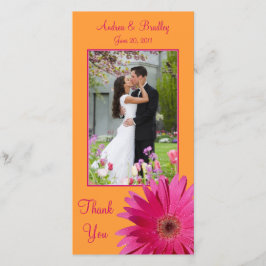 Gerbera Daisy Bröllop Tack Photocard Kort