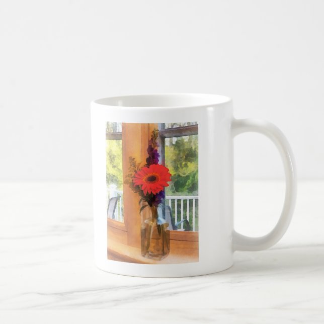 Gerbera Daisy efter köksfönster Kaffemugg (Höger)