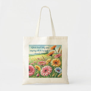 Gerbera Daisy Fält & Quote Tygkasse