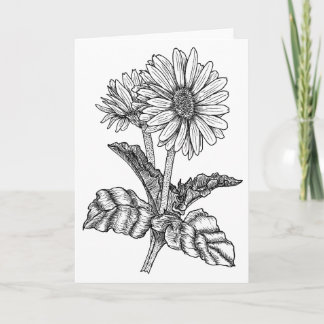 Gerbera Daisy Färg IT You Blank Hälsning Kort