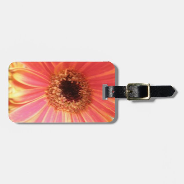 Gerbera Daisy Flower Anpassningsbar Luggage Tag Bagagebricka (Horisontell Framsida)