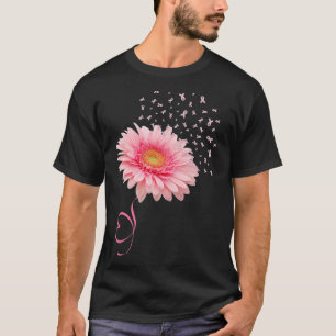 Gerbera Daisy Flower Ribbon Pollen Breast Cancer M T Shirt