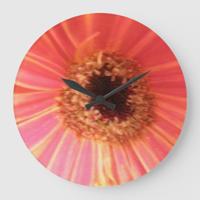Gerbera Daisy Flower Wall Clock Stor Klocka (Framsida)